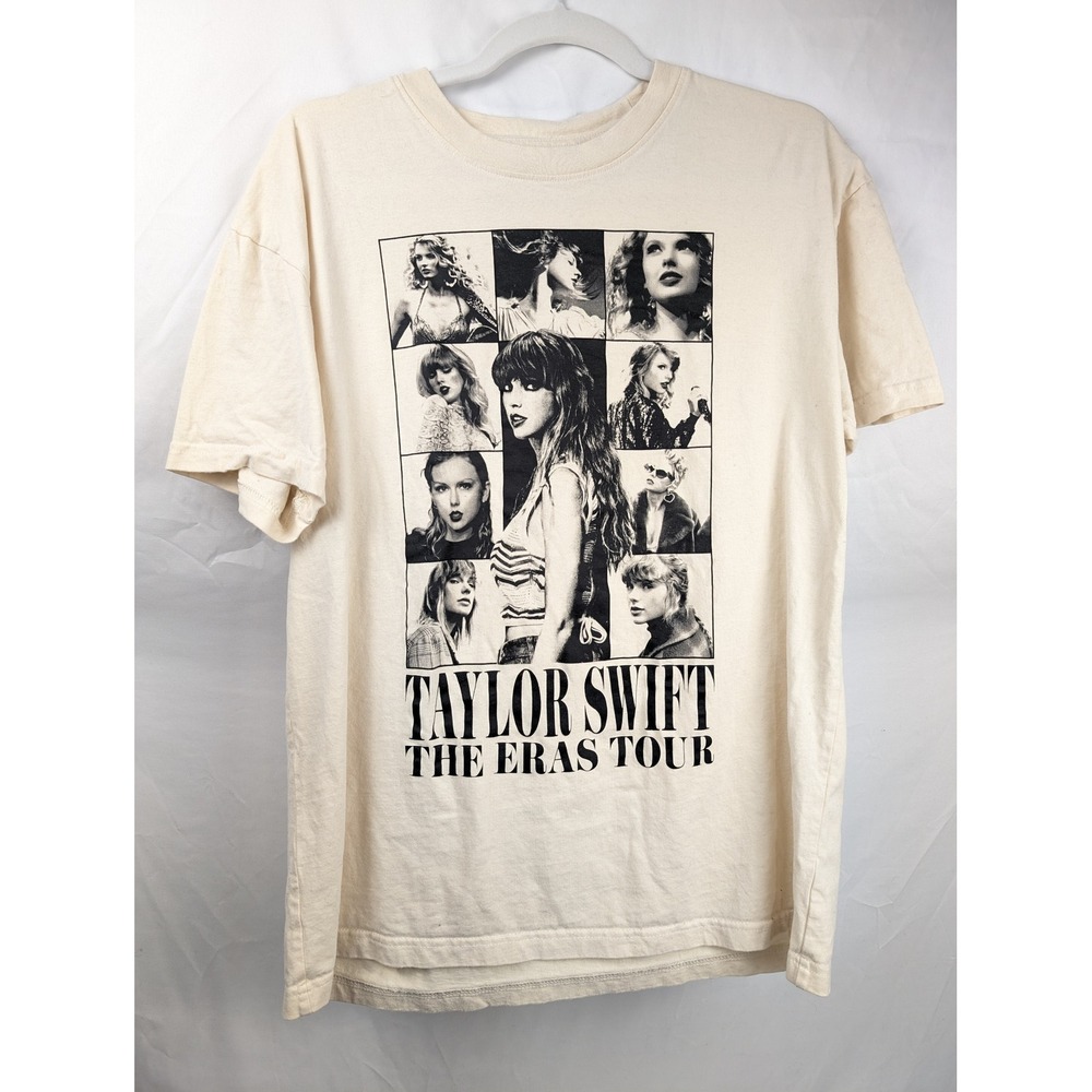 Taylor Swift The Eras Tour Graphic T Shirt Size M Cream Concert Merch US Cities